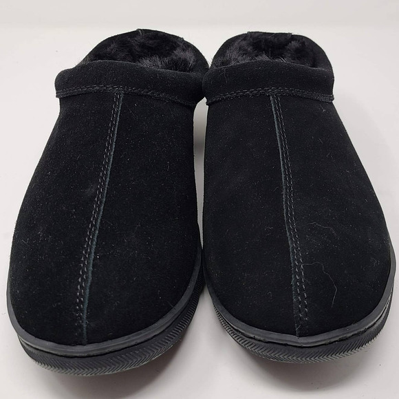 MYSLIPPERS Slip On Black Suede Faux Fur Lining 74019-11 ‎ Men's Size 10 - Picture 4 of 14